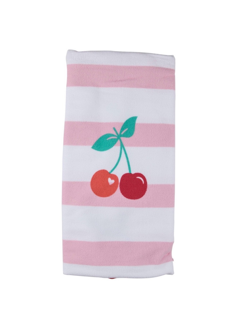 Pink & White Striped Cherry Beach Towel